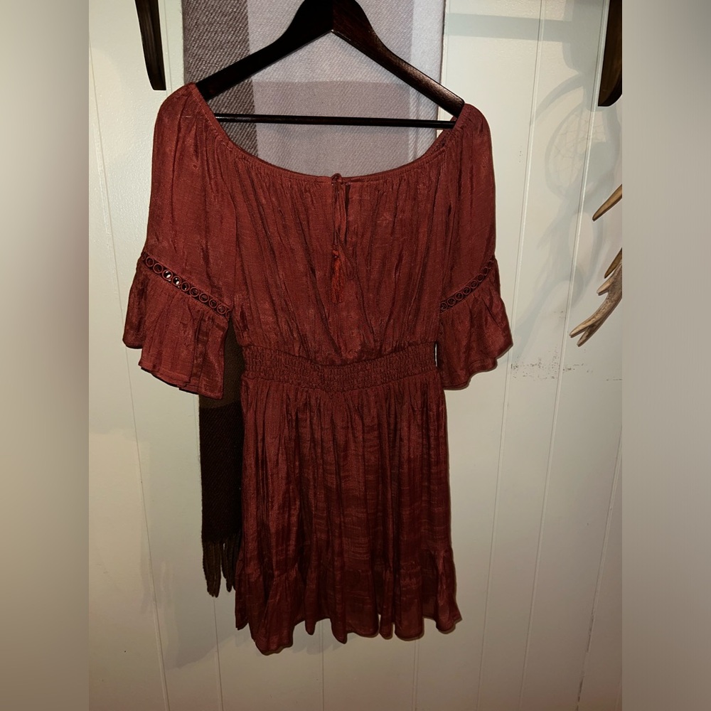 Burnt Orange Boho Dress